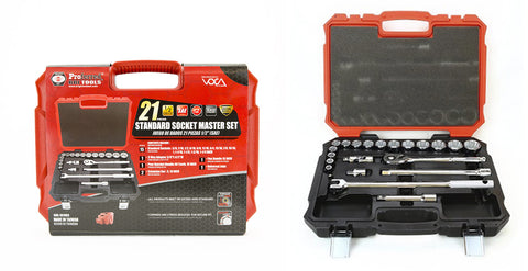 1/2" Drive Standard Socket Master Set- 21 Piece